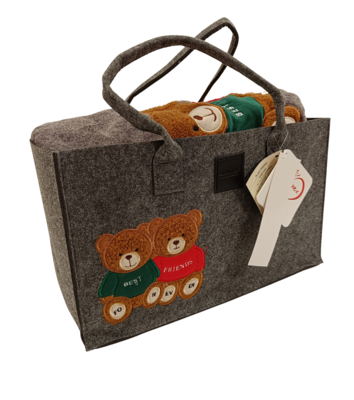 PLAID IN BORSA FELTRO MORBIDOTTO FRIEND 130X160 Tellini S.r.l. Ingrosso Abbigliamento